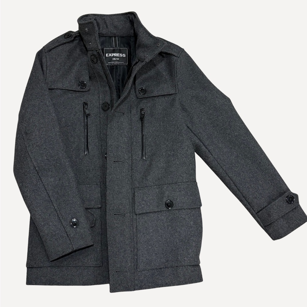 Express Men's Charcoal Military Jacket